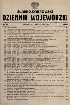 Śląsko-Dąbrowski Dziennik Wojewódzki. 1948, nr 15