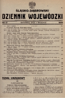 Śląsko-Dąbrowski Dziennik Wojewódzki. 1948, nr 17