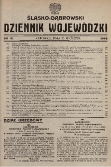 Śląsko-Dąbrowski Dziennik Wojewódzki. 1948, nr 18