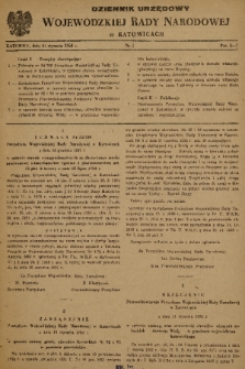 Dziennik Urzędowy Wojewódzkiej Rady Narodowej w Katowicach. 1958, nr 1