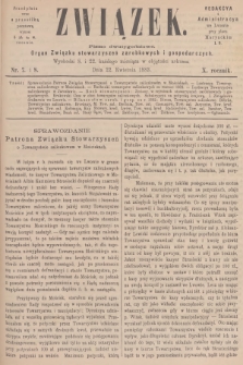 Związek : pismo dwutygodniowe : organ Związku stowarzyszeń zarobkowych i gospodarczych. R.10, 1883, nr 7-8