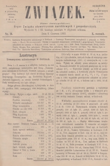 Związek : pismo dwutygodniowe : organ Związku stowarzyszeń zarobkowych i gospodarczych. R.10, 1883, nr 11