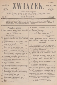 Związek : pismo dwutygodniowe : organ Związku stowarzyszeń zarobkowych i gospodarczych. R.10, 1883, nr 17