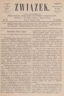 Związek : pismo dwutygodniowe : organ Związku stowarzyszeń zarobkowych i gospodarczych. R.10, 1883, nr 18