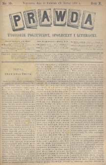 Prawda : tygodnik polityczny, społeczny i literacki. 1890, nr 15
