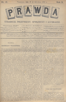 Prawda : tygodnik polityczny, społeczny i literacki. 1890, nr 16