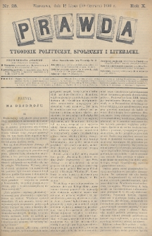 Prawda : tygodnik polityczny, społeczny i literacki. 1890, nr 28