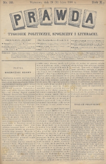 Prawda : tygodnik polityczny, społeczny i literacki. 1890, nr 30