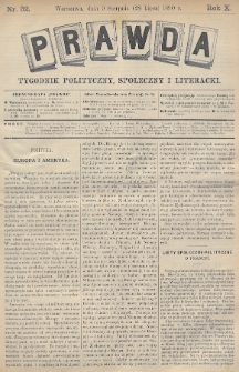 Prawda : tygodnik polityczny, społeczny i literacki. 1890, nr 32