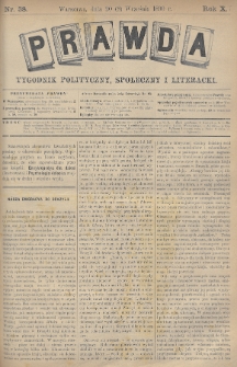 Prawda : tygodnik polityczny, społeczny i literacki. 1890, nr 38