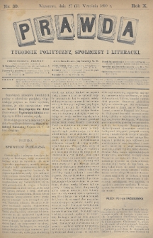 Prawda : tygodnik polityczny, społeczny i literacki. 1890, nr 39