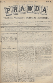 Prawda : tygodnik polityczny, społeczny i literacki. 1890, nr 46
