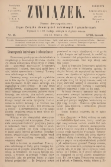 Związek : pismo dwutygodniowe : organ Związku stowarzyszeń zarobkowych i gospodarczych. R.18, 1891, nr 18