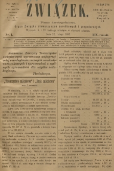Związek : pismo dwutygodniowe : organ Związku stowarzyszeń zarobkowych i gospodarczych. R.19, 1892, nr 4