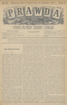 Prawda : tygodnik polityczny, społeczny i literacki. 1881, nr 41