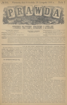 Prawda : tygodnik polityczny, społeczny i literacki. 1881, nr 50