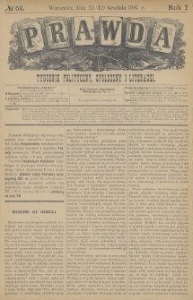 Prawda : tygodnik polityczny, społeczny i literacki. 1881, nr 52