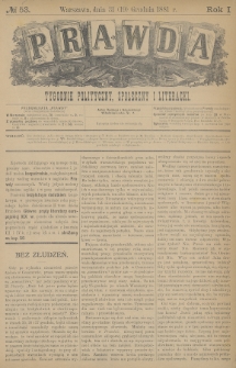 Prawda : tygodnik polityczny, społeczny i literacki. 1881, nr 53