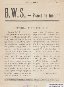B. W. S. - Praeit ac tuetur. 1937, nr 1
