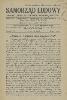 Samorząd Ludowy : organ „Związku Polskich Samorządowców”. 1929, z. 8/9