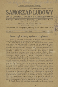 Samorząd Ludowy : organ „Związku Polskich Samorządowców”. 1930, z. 10/12