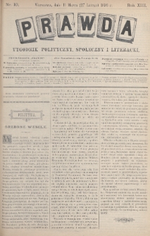 Prawda : tygodnik polityczny, społeczny i literacki. 1893, nr 10