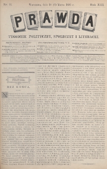 Prawda : tygodnik polityczny, społeczny i literacki. 1893, nr 11