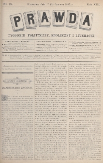 Prawda : tygodnik polityczny, społeczny i literacki. 1893, nr 24