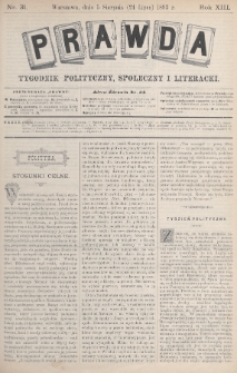 Prawda : tygodnik polityczny, społeczny i literacki. 1893, nr 31