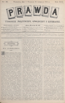 Prawda : tygodnik polityczny, społeczny i literacki. 1893, nr 35