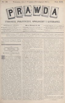 Prawda : tygodnik polityczny, społeczny i literacki. 1893, nr 36