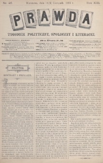 Prawda : tygodnik polityczny, społeczny i literacki. 1893, nr 46