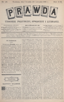 Prawda : tygodnik polityczny, społeczny i literacki. 1893, nr 48