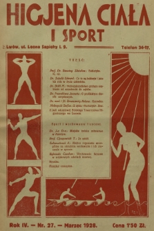 Higjena Ciała i Sport. R.4, 1928, nr 27