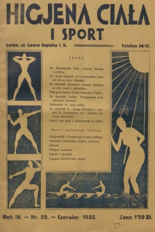 Higjena Ciała i Sport. R.4, 1928, nr 29 + wkładka