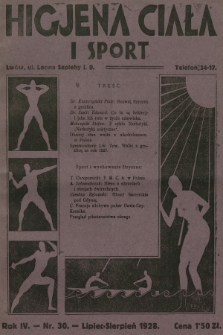 Higjena Ciała i Sport. R.4, 1928, nr 30