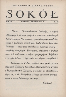 Przewodnik Gimnastyczny „Sokół”. R.54 (1937), nr 12