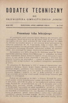 Dodatek Techniczny do Przewodnika Gimnastycznego „Sokół”. R.14 (1938), nr 7-8