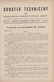 Dodatek Techniczny do Przewodnika Gimnastycznego „Sokół”. R.14 (1938), nr 10-11