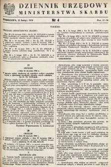 Dziennik Urzędowy Ministerstwa Skarbu. 1950, nr 4