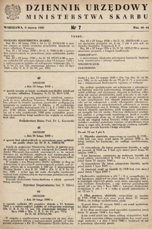 Dziennik Urzędowy Ministerstwa Skarbu. 1950, nr 7