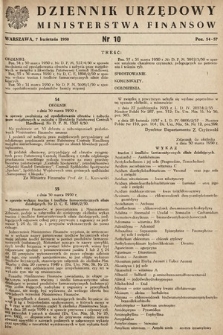 Dziennik Urzędowy Ministerstwa Finansów. 1950, nr 10