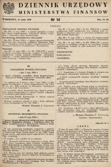 Dziennik Urzędowy Ministerstwa Finansów. 1950, nr 14