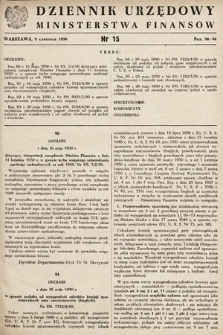 Dziennik Urzędowy Ministerstwa Finansów. 1950, nr 15