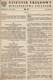 Dziennik Urzędowy Ministerstwa Finansów. 1950, nr 17