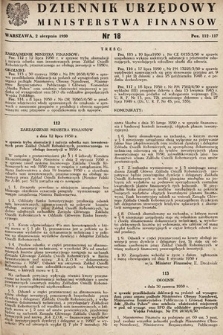 Dziennik Urzędowy Ministerstwa Finansów. 1950, nr 18