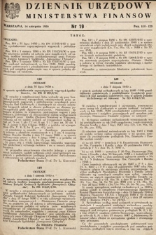 Dziennik Urzędowy Ministerstwa Finansów. 1950, nr 19