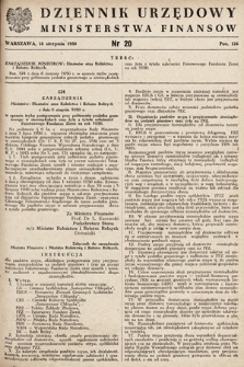 Dziennik Urzędowy Ministerstwa Finansów. 1950, nr 20