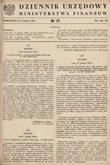 Dziennik Urzędowy Ministerstwa Finansów. 1950, nr 21