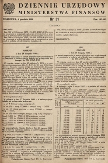 Dziennik Urzędowy Ministerstwa Finansów. 1950, nr 31